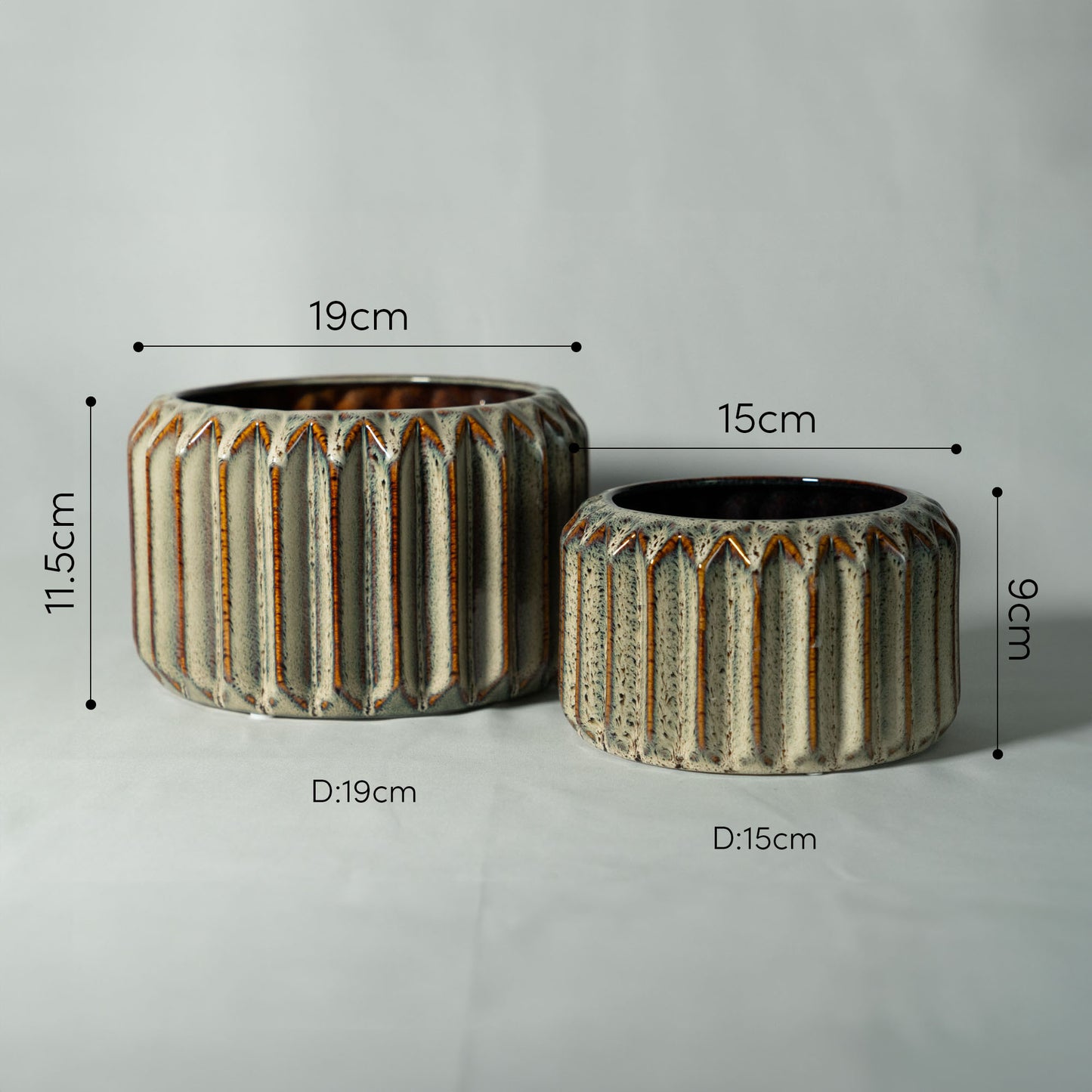 アンティーク調 フラワーポット「DIAMOND BACK」 植木鉢 セラミック製