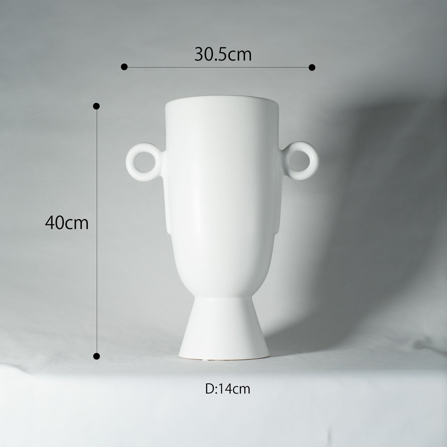 個性的 フラワーポット「GREEK POT」植木鉢 セラミック製 シンプル 白色 優勝カップ