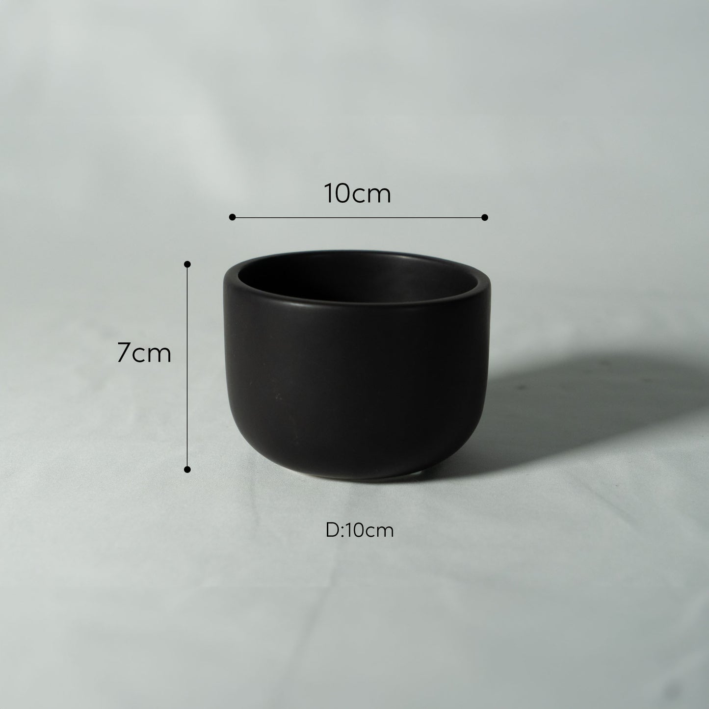 マットブラック ボウル「ANDREA」 フラワーポット 植木鉢 フィンガーボウル セラミック製 ミニマルデザイン 北欧