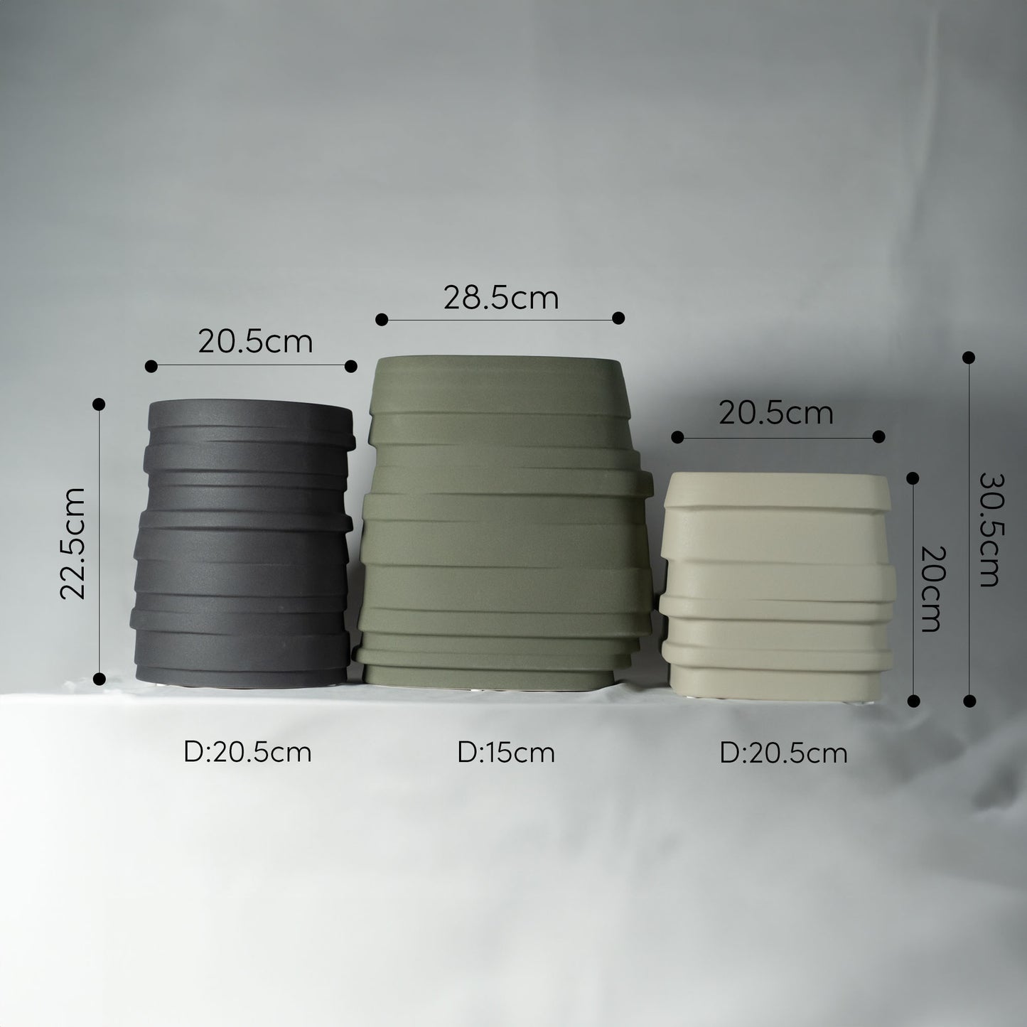 アースカラー 個性的 フラワーポット 「HIGH RISE」シリーズ セラミックス製 鉢 ユニーク