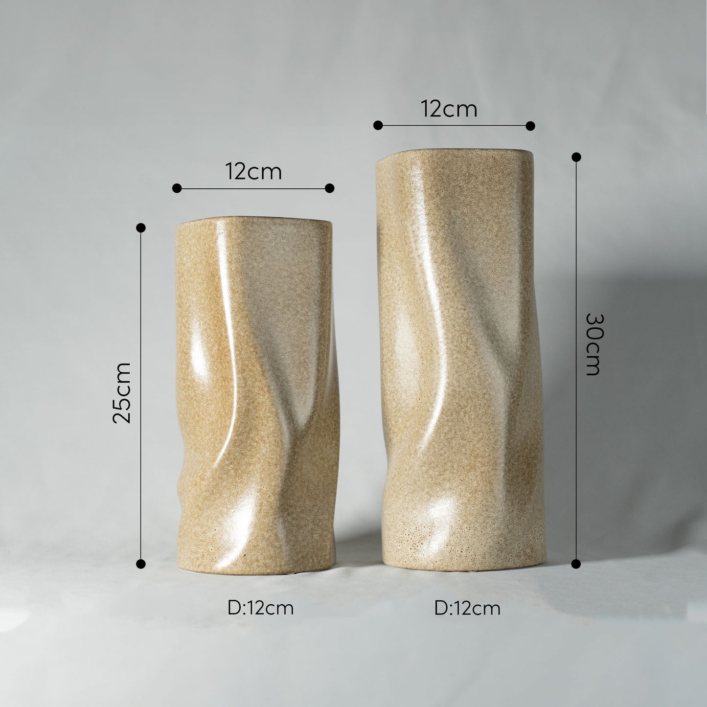 アンティーク調 フラワーベース 「IMPERFECT VASE」 セラミック製 花瓶 多角形