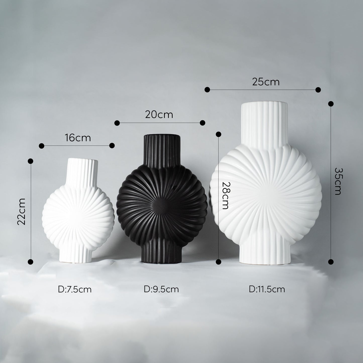 モノトーン おしゃれ フラワーベース 「LAMBERT VASE」 花瓶 セラミック製 ミニマル