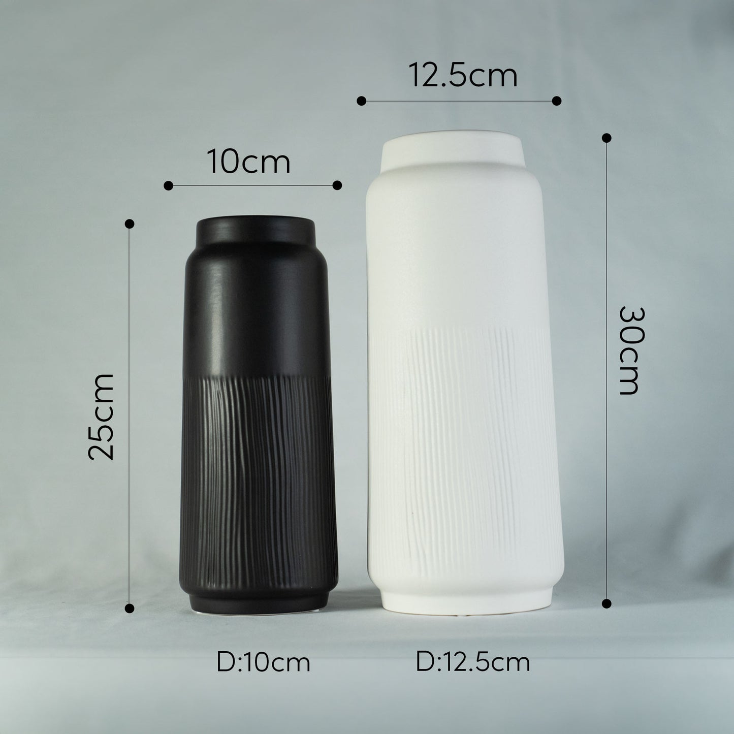 ノルディックスタイル フラワーベース 「LIGNA VASE」 花瓶 セラミック製 モノトーン