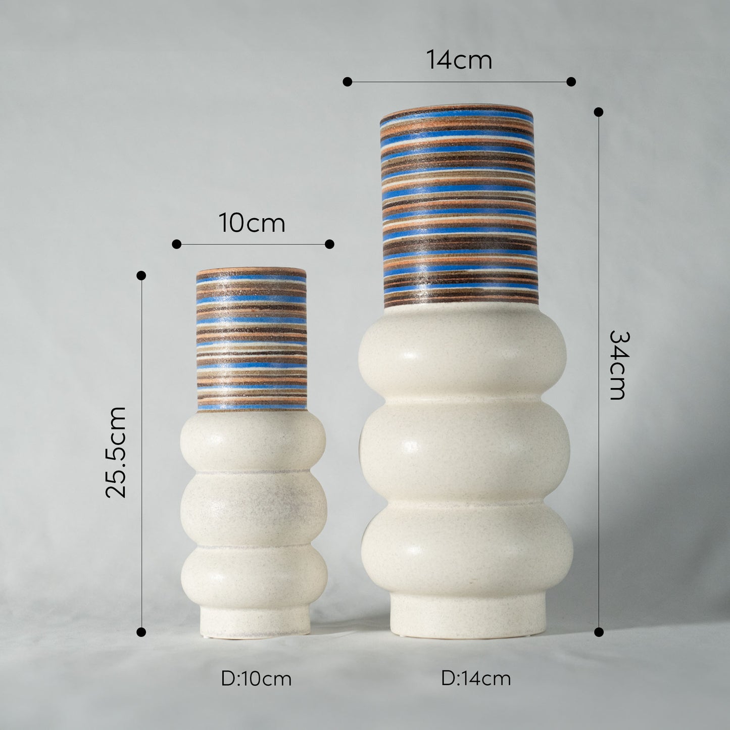 個性的 ストライプ フラワーベース 「STOCK VASE」 セラミック製 花瓶 モダン