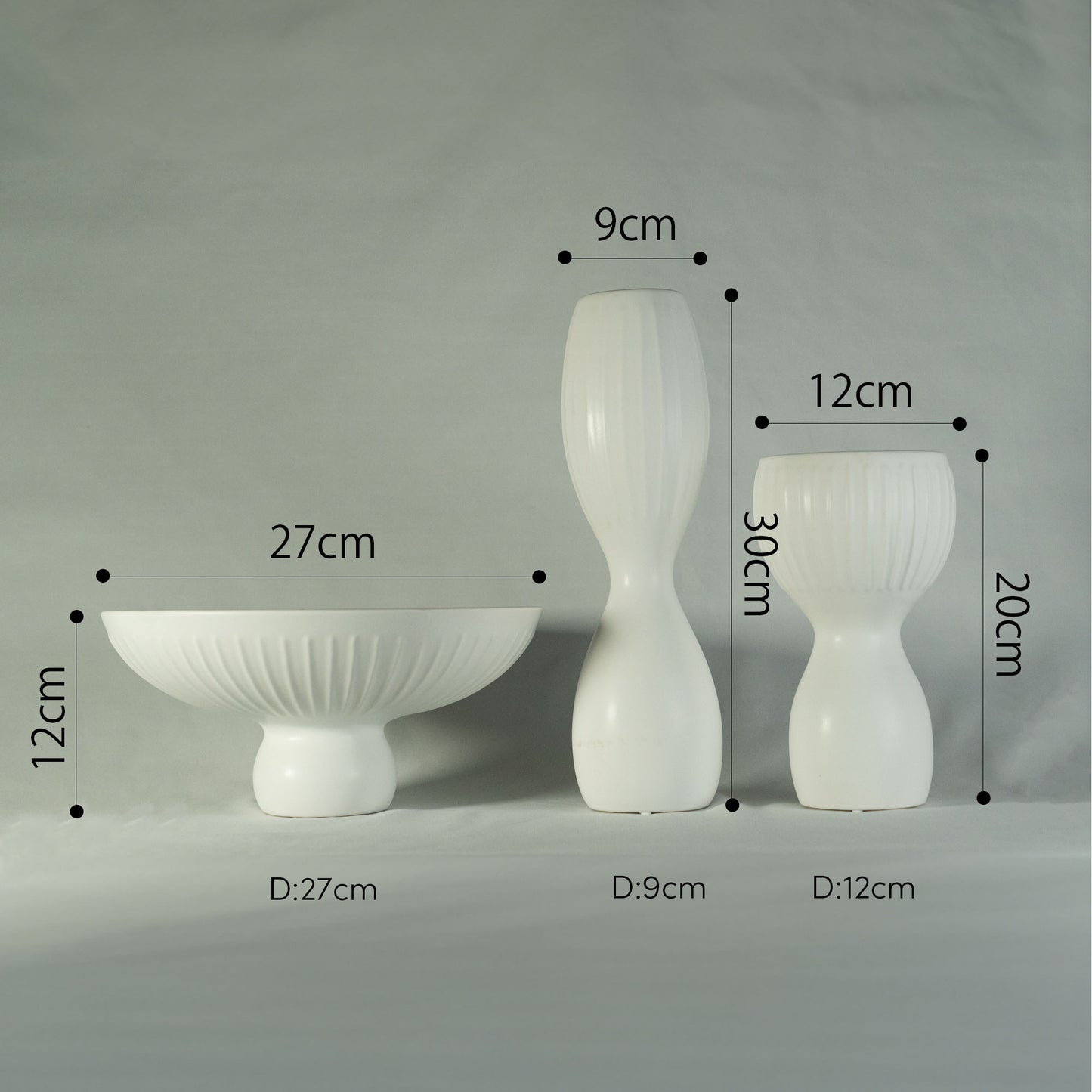 シンプル 個性的フラワーベース ボウル 「VIENNA」 花瓶 皿 セラミック製