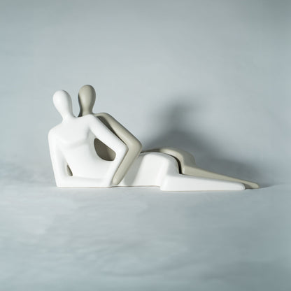 Couple motif "LYING COUPLE" Interior ceramic object figurine 