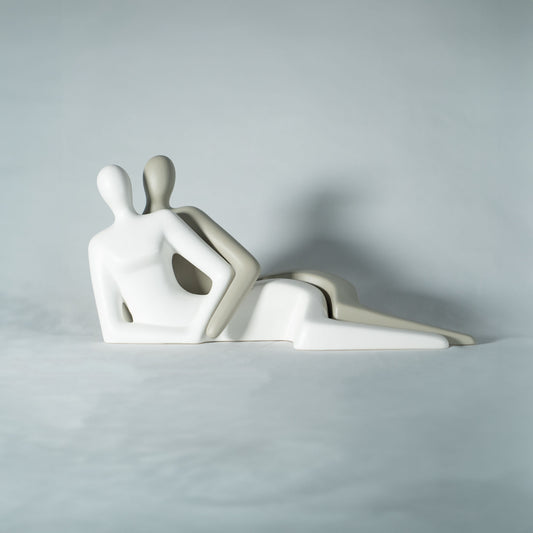 Couple motif "LYING COUPLE" Interior ceramic object figurine 