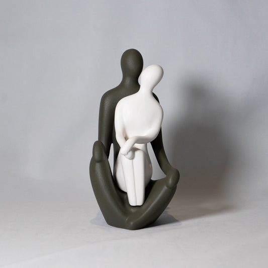 Couple motif object "SITTING COUPLE" Interior ornament Ceramic Wedding gift Wedding anniversary